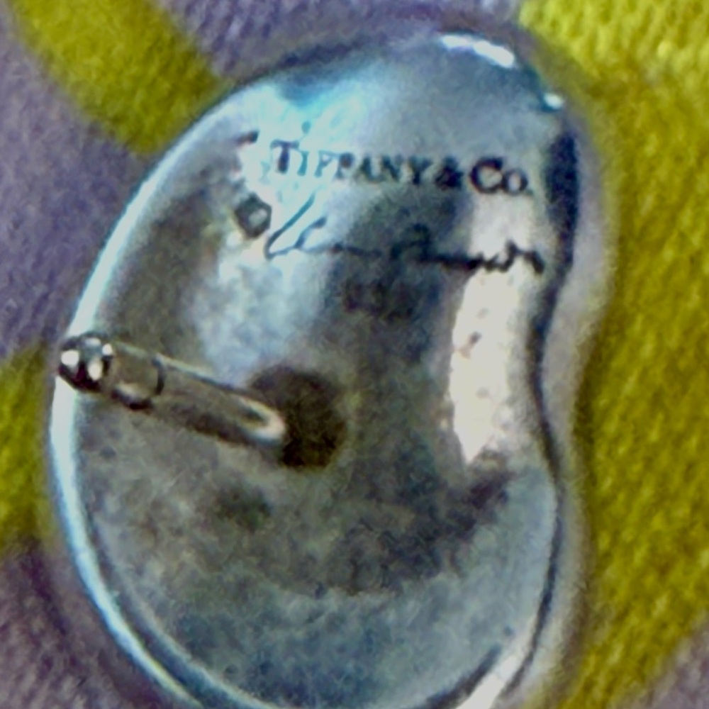 Tiffany & Co. Silver Elsa Peretti Bean Stud Earrings - Picture 3 of 7